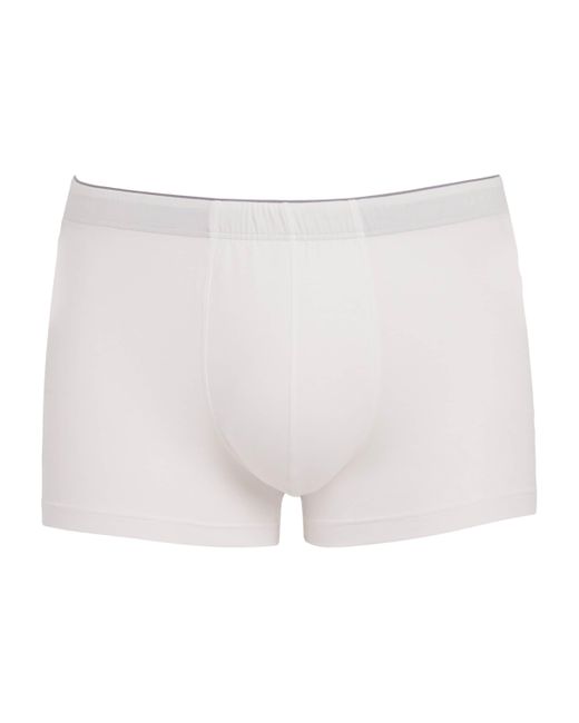 Hanro White Cotton Superior Trunks for men