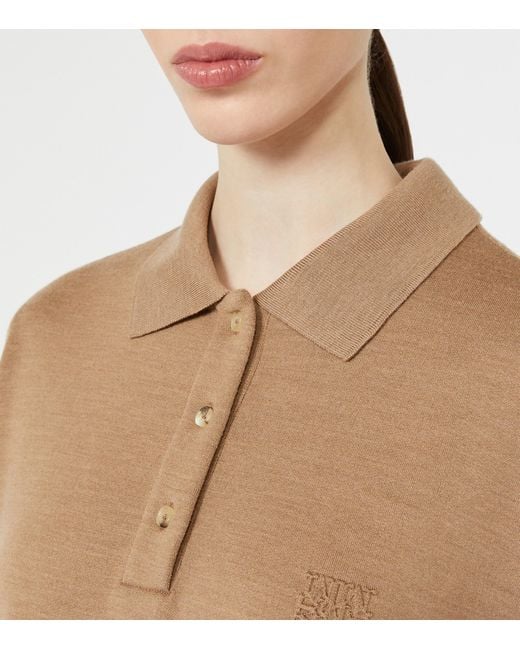 Max Mara Natural Virgin Wool Collared Sweater