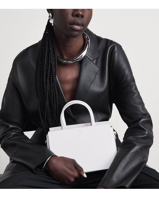 TALEL PARIS White Medium Leather V2 Tote Bag