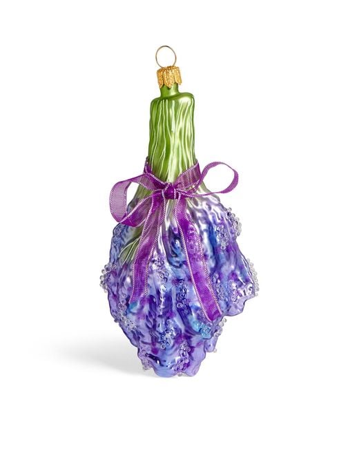 Harrods Purple Glass Bouquet Tree Decoration