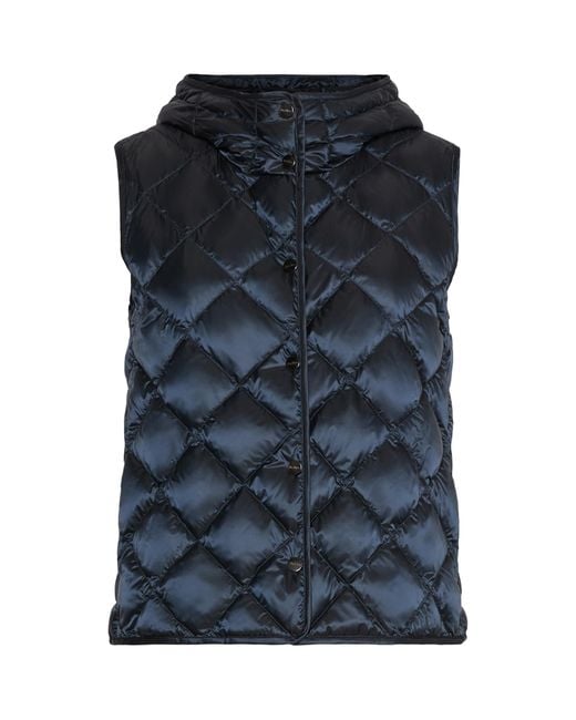 Max Mara Blue Down Padded Quilted Gilet