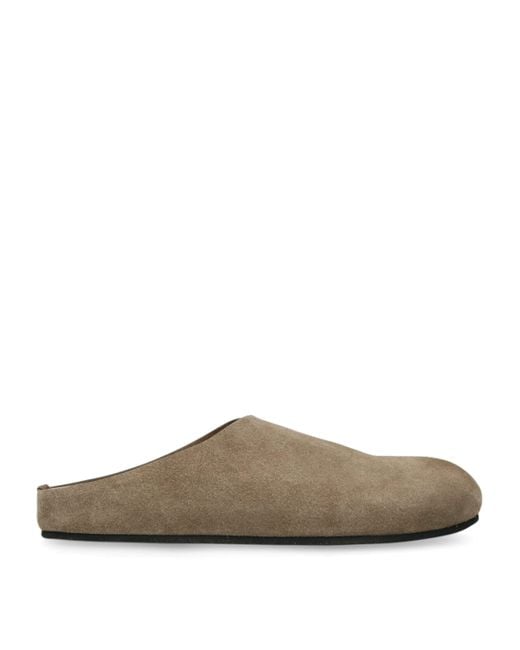 The Row Brown Hugo Suede Slides for men