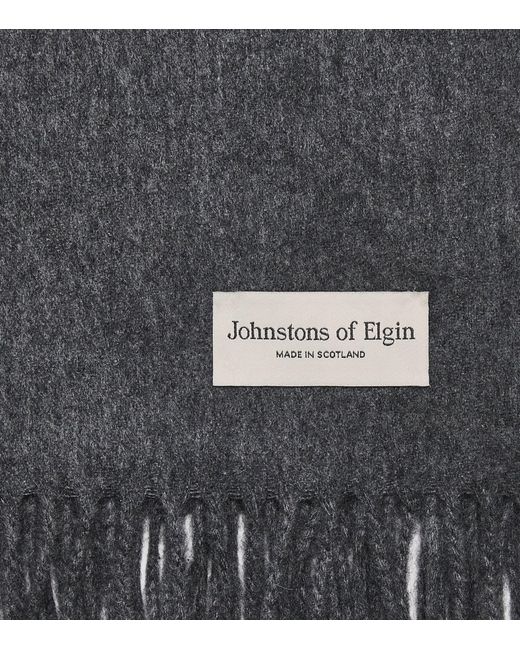 Johnstons Black Cashmere Wide Scarf