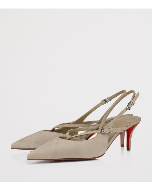 Christian Louboutin Natural Twistissimo Nubuck Leather Slingback Pumps 60