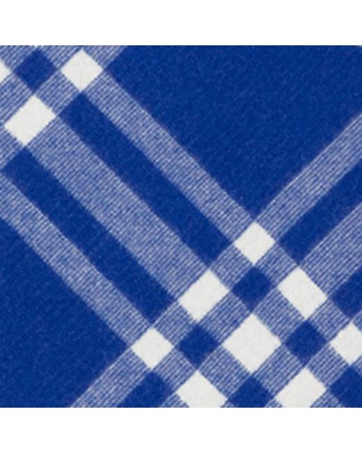 Burberry Blue Cashmere Check Scarf