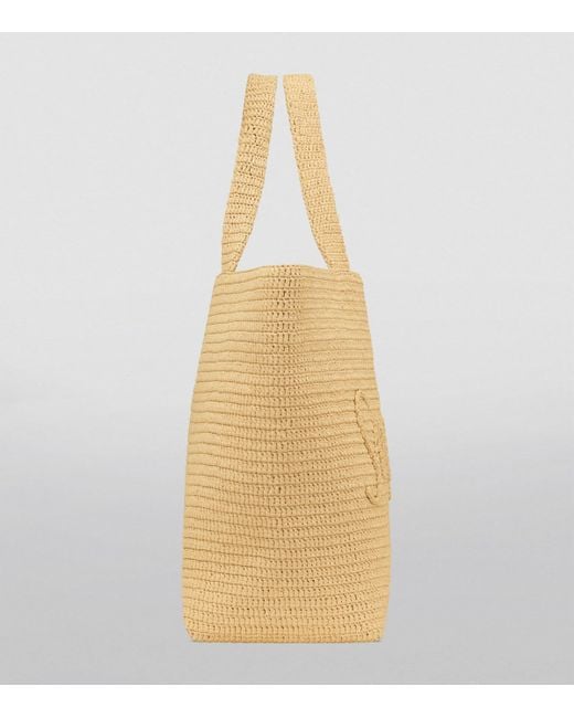 Saint Laurent Natural Oversized Raffia Tote Bag