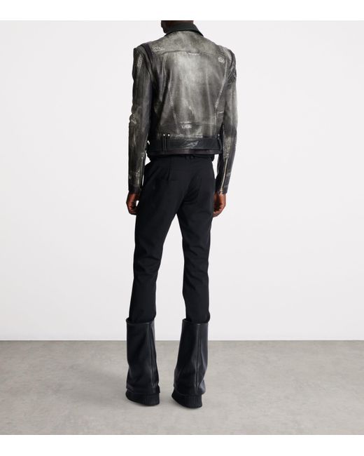 Balmain Black Leather Jackets for men