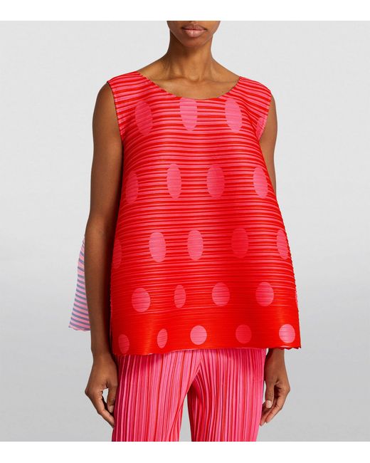 Pleats Please Issey Miyake Red Vege Mix 1 Top