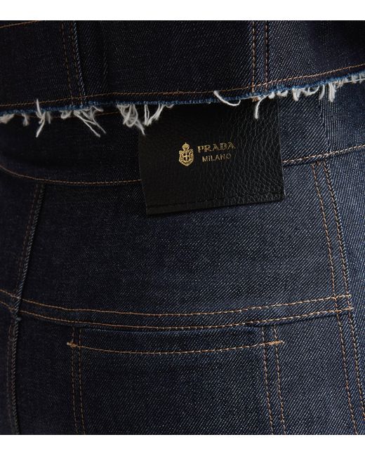 Prada Blue Denim Midi Pencil Skirt