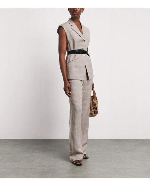Veronica Beard Gray Plaid Sorenne Waistcoat