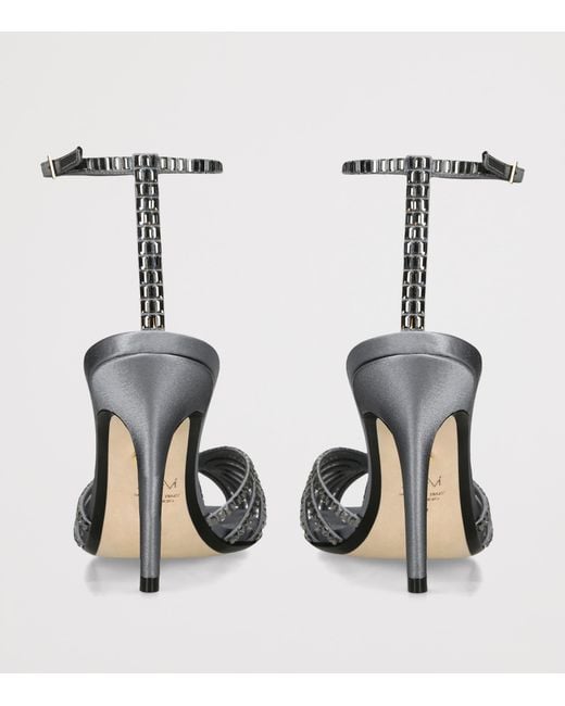 ALEVI Metallic Satin Penelope Xtal Heeled Sandals 95