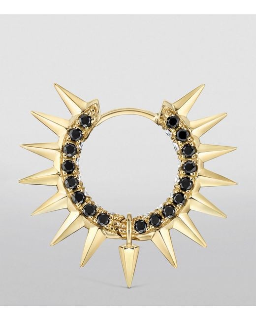 Maria Tash Metallic Metal Mohawk Diamond Spike Single Hoop Earring