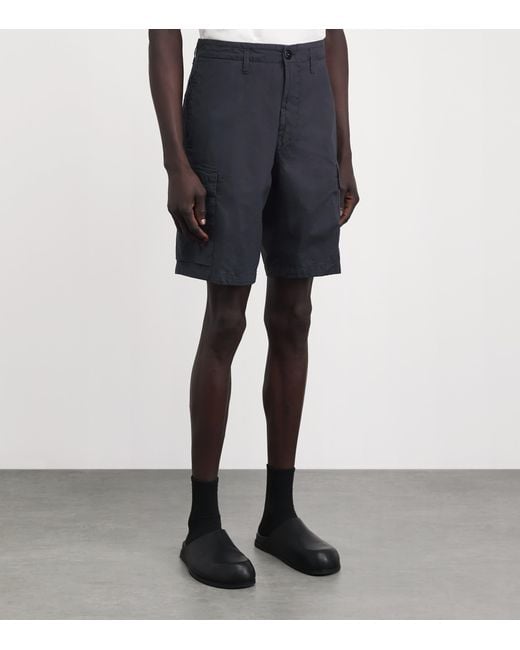 Stone Island Blue Stretch-Cotton Tela Bermuda Shorts for men