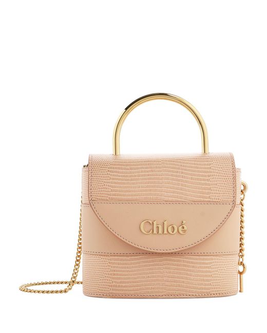 Chloé Pink Aby Lock Small Leather Shoulder Bag