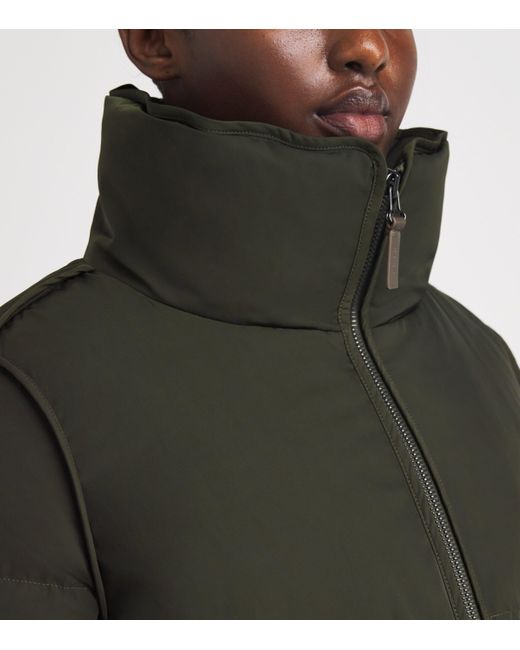 Yves Salomon Green Down-Mink Technical Puffer Jacket