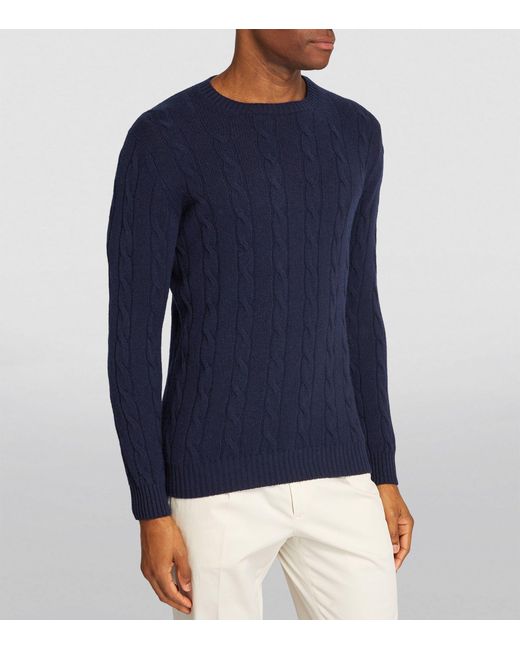 Harrods Cashmere Cable-knit Sweater in Blue for Men