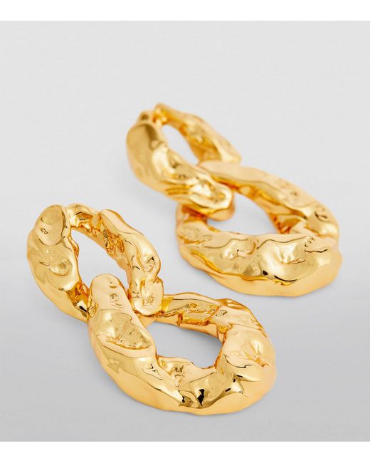 Alexis Metallic Gold-plated Double-link Brut Earrings