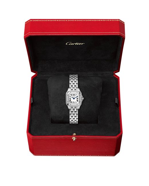 Cartier White Steel Panthère De Watch 21mm