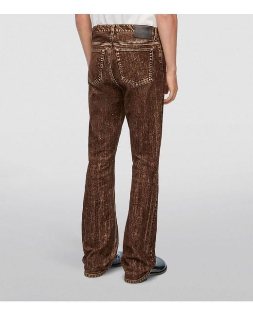 Loewe Brown Distressed Bootcut Jeans for men