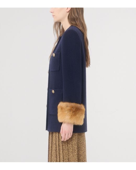 Valentino Blue Virgin Wool Peacoat