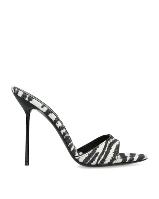 Paris Texas Metallic Canvas Zebra Lidia Mules 105
