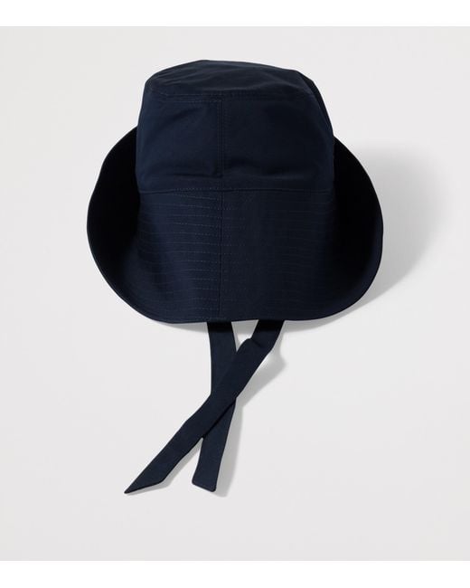 Miu Miu Blue Cotton Wide Brim Bucket Hat