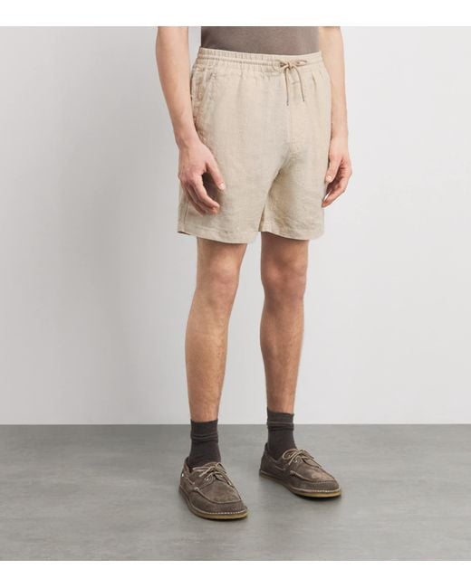 NN07 Natural Linen Drawstring Gregor Shorts for men