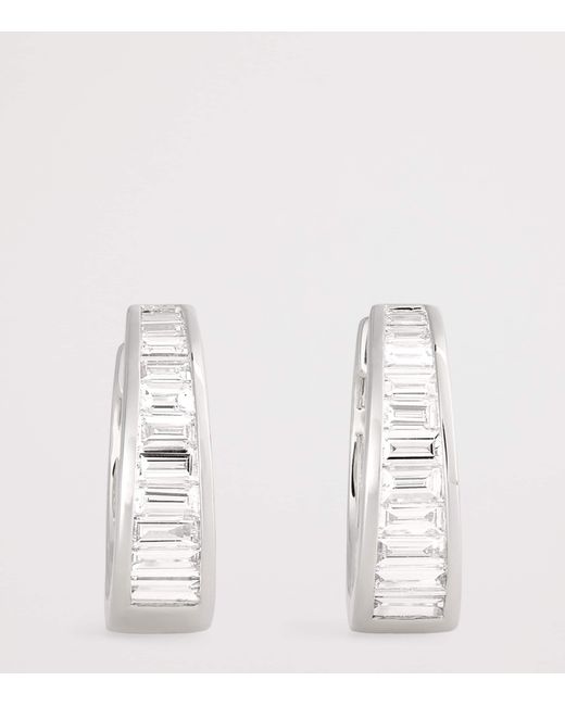 Anita Ko White And Diamond Meryl Huggie Earrings