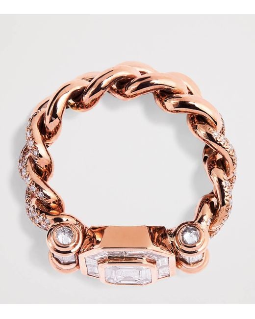 SHAY Pink And Diamond Pavé Link Ring