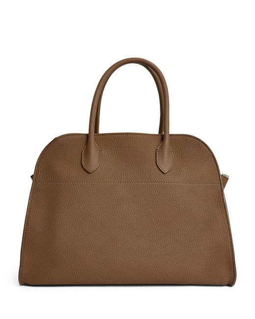 The Row Brown Leather Margaux 12 Top-handle Bag