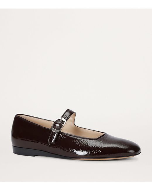 Le Monde Beryl Patent Leather Mary Jane Ballet Flats in Brown | Lyst