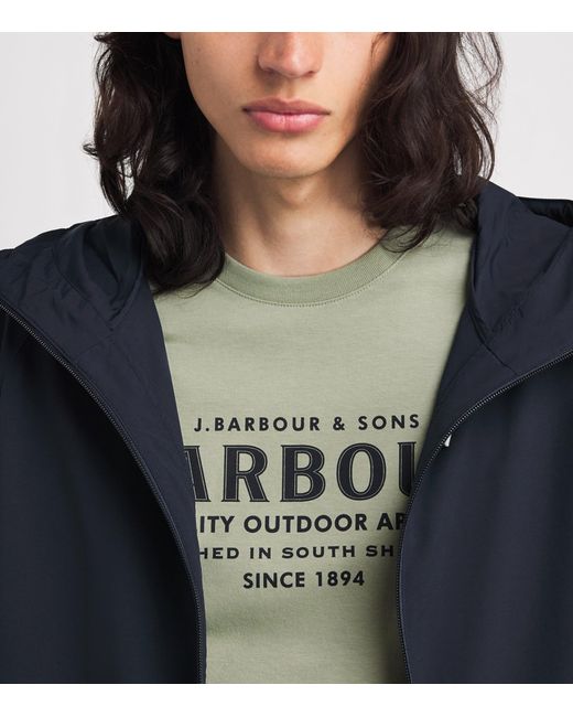 Barbour Green Printed Moorside T-Shirt for men