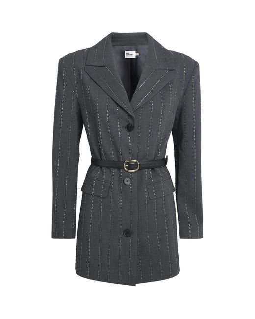 Self-Portrait Blue Embellished Pinstripe Blazer