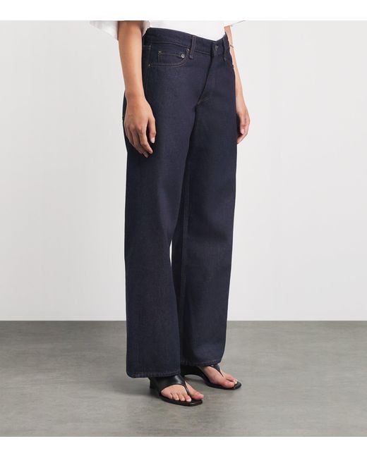 Rag & Bone Blue Saige Low-Rise Straight Jeans