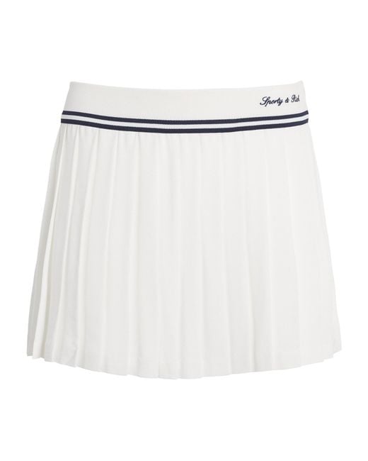 Sporty & Rich White Pleated Abigail Mini Skirt