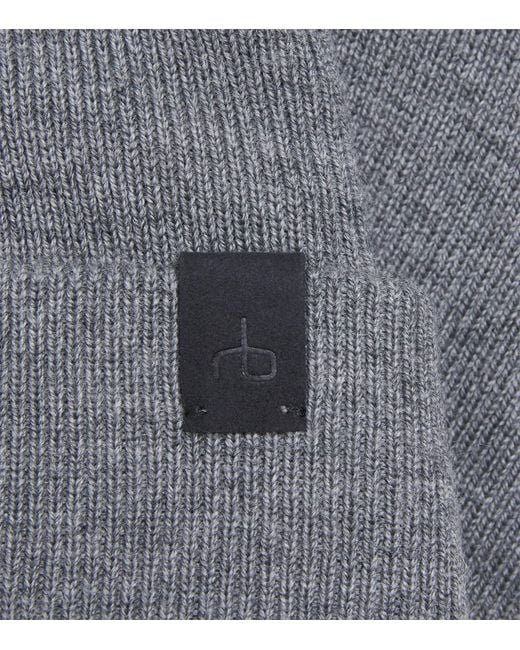 Rag & Bone Gray Wool-Blend Addison Beanie for men
