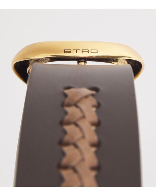 Etro Brown Paisley Hardware Waist Belt