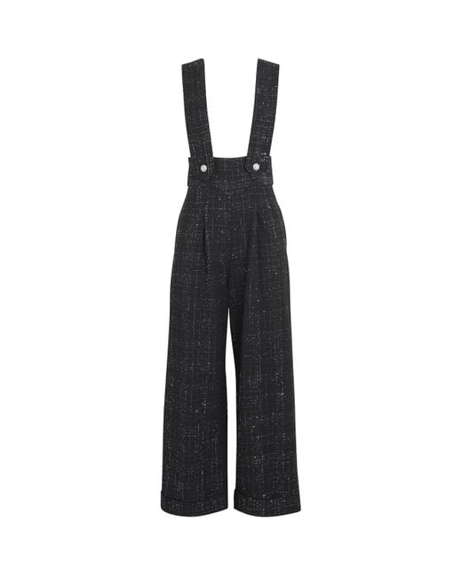 Maje Black Tweed Pinafore Dungarees