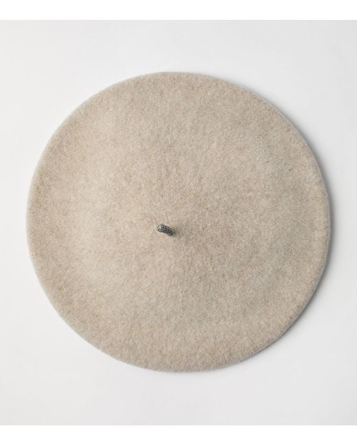 Brunello Cucinelli Gray Wool Beret