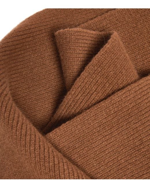 Le Bonnet Brown Classic Lambswool Scarf for men