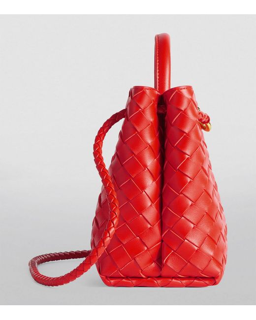 Bottega Veneta Red Small Leather Andiamo Shoulder Bag
