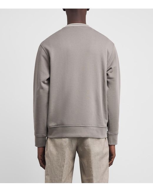 Emporio Armani Gray Cotton Embroidered Logo Sweatshirt for men
