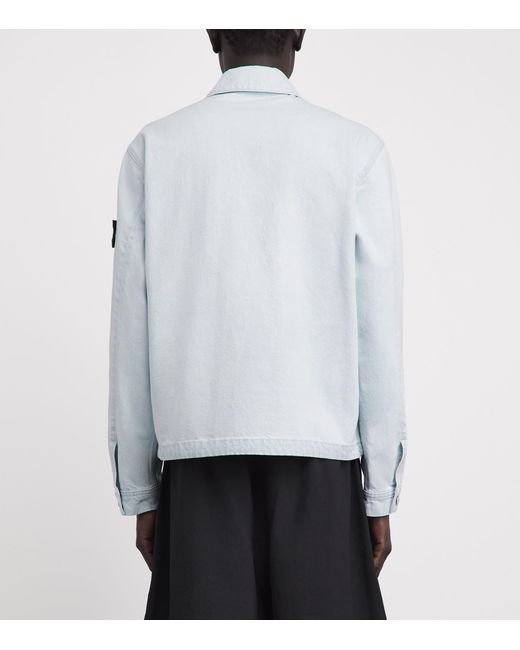 Stone Island Blue Denim Coach Jacket for men