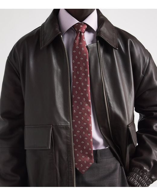 Emporio Armani Brown Silk Jacquard Tie for men