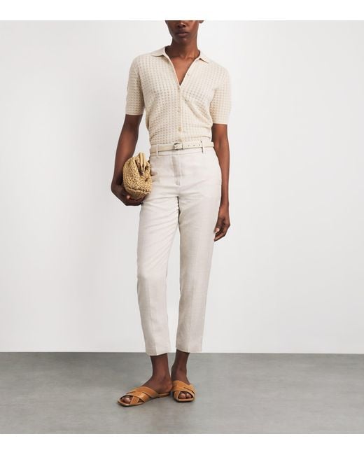Eleventy White Leather Belt