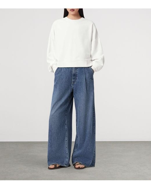 AllSaints White Cotton-Blend Esme Lila Sweater