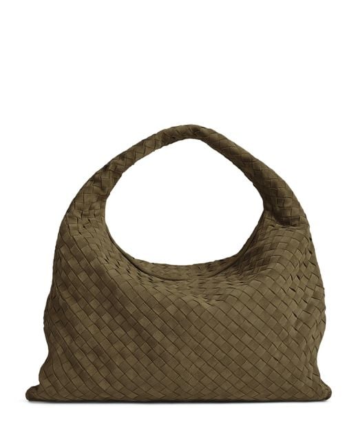 Bottega Veneta Green Large Suede Hop Shoulder Bag