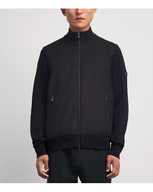Bogner Blue Virgin Wool Zisco Hybrid Jacket for men