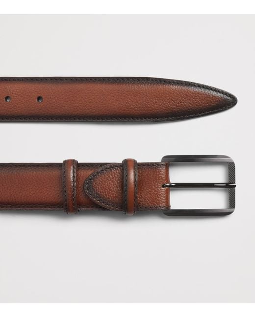 Elliot Rhodes Brown Burnished Leather Belt for men