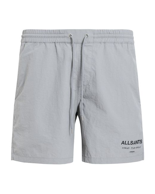 AllSaints Gray Underground Swim Shorts for men